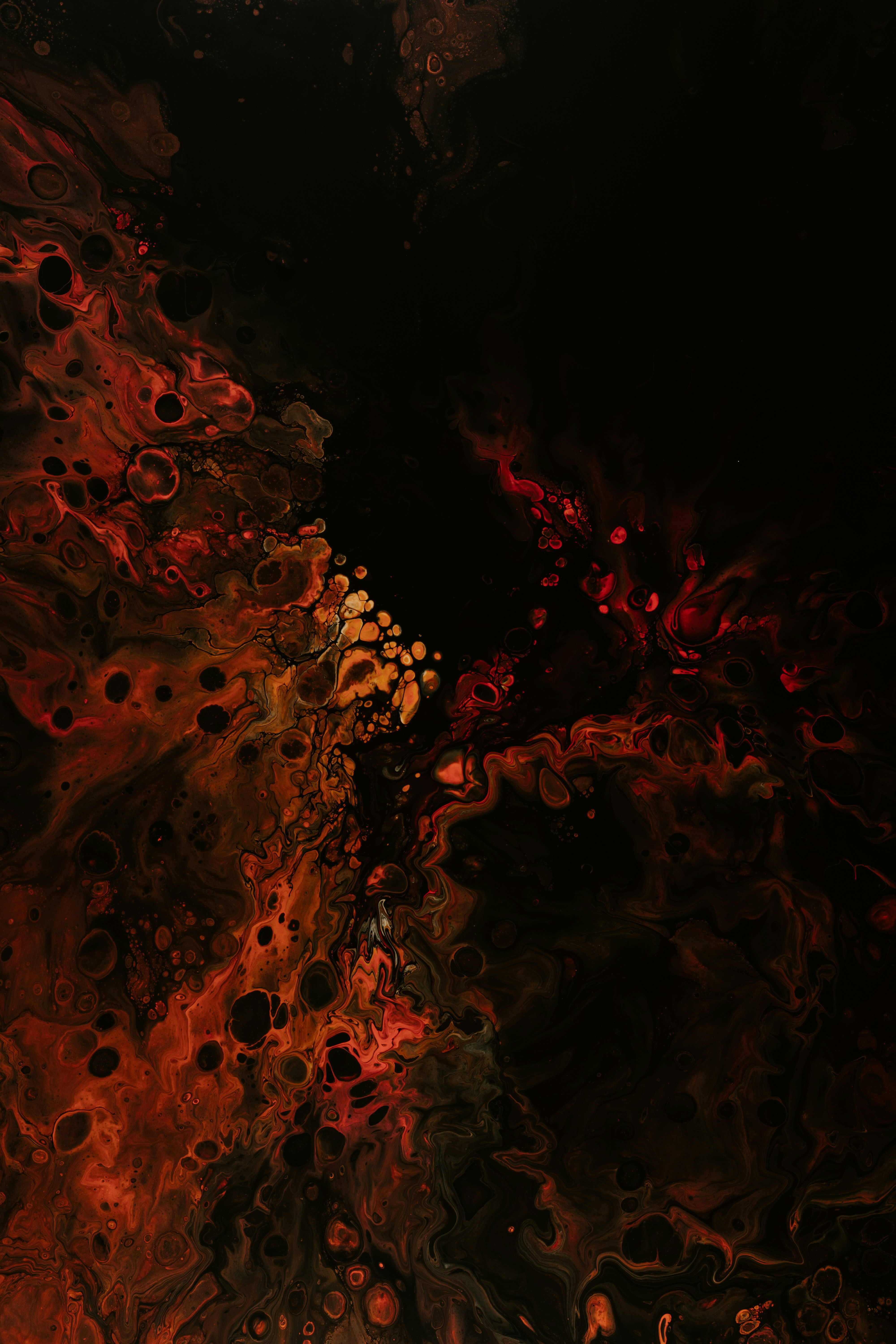 Abstract orange and dark landscape