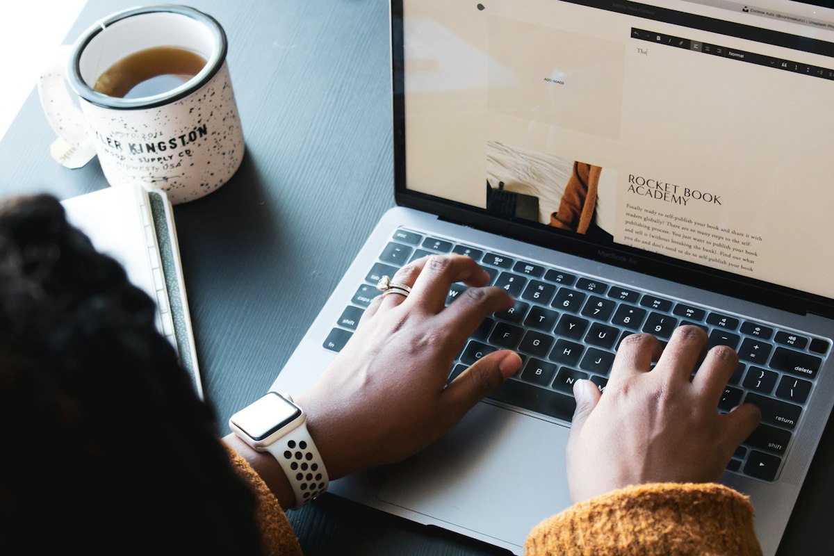 Freelancer working on a laptop